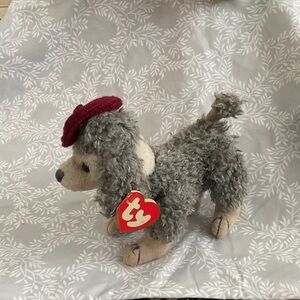 Ty Beanie Baby Poodle with Red Beret Cheri